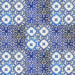 Collage of ceramic tiles from Portugal