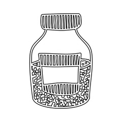 silhouette half bottle with salt and pepper vector illustration