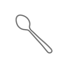 silhouette spoon utensil kitchen icon vector illustration