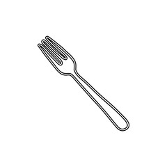 silhouette fork utensil kitchen icon vector illustration