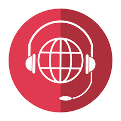 world planet head service communication shadow vector illustration eps 10