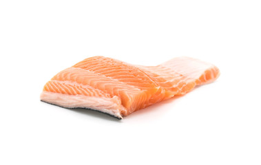 fresh salmon on white