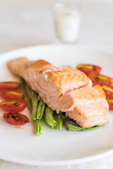 grilled salmon steak