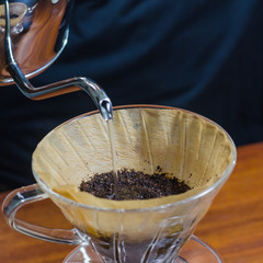 Barista making a cup of coffee