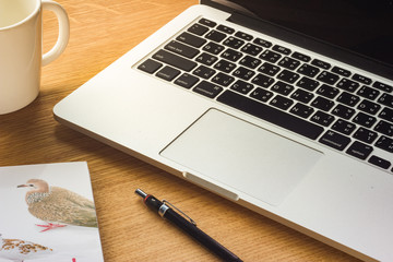 Workplace office table laptop