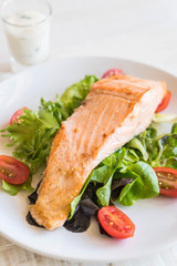 grilled salmon steak