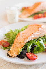 grilled salmon steak