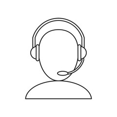 avatar headset service call center talk thin line vector illustration eps 10