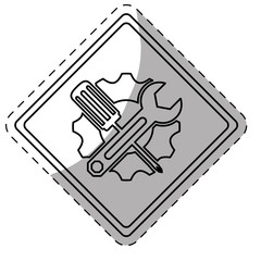 tools repair service emblem image sticker vector illustration design 