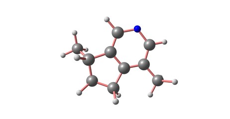 Actinidine molecular structure isolated on white