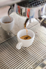 Barista making a cup of coffee