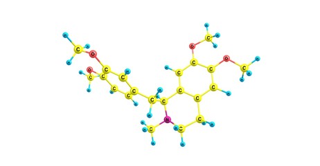 Laudanosine molecular structure isolated on white