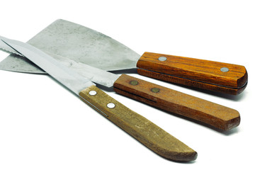 Spatula, Knife, Bread knife, wooden handle