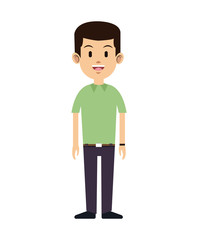 man smile work manager green shirt vector illustration eps 10