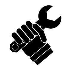 Tool in hand technical service icon, vector illustration
