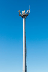 Surveillance tower at the international border between Tijuana. Mexico and San Diego, California at Border Field State Park. 