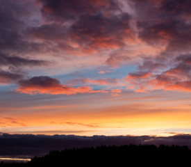 Fototapeta na wymiar Vivid sunset sky landscape