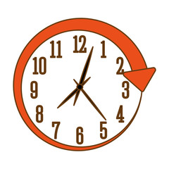 orange wall clock icon image design, vector illustration