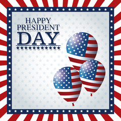 happy president day balloons frame flag vector illustration eps 10