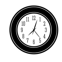 round wall clock icon image vector illustration design