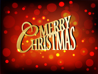 greeting card Merry Christmas, vector illustration