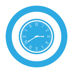 round wall clock icon image vector illustration design