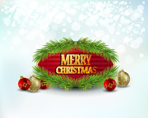 Merry christmas greeting card, vector illustration