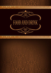 Restaurant menu vintage label, vector illustration