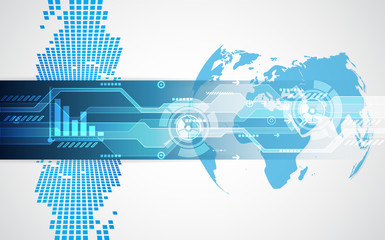 vector digital global technology concept, abstract background