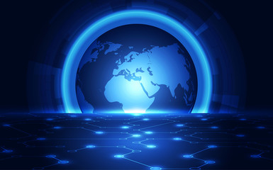 vector digital global technology concept, abstract background
