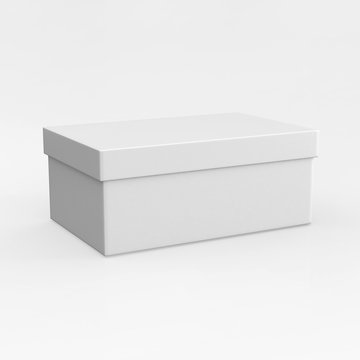 Realistic Rendering Of Shoe Box 3D Illustration With White Background