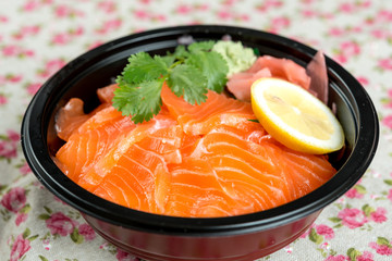 japanese food Mix Sashimi Chirashi Rice Bowl