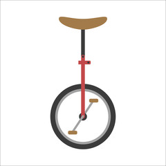 Hipster unicycle bicycle flat vector illustration. © partyvector