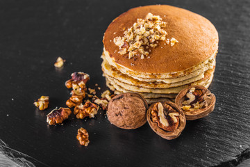 Pancake with fresh walnuts