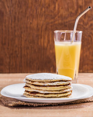 Pancake with orange juice