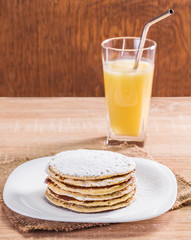 Pancake with orange juice