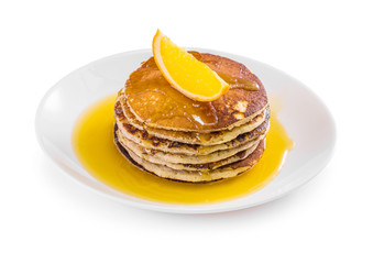 Pancake with orange slices