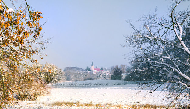 winterliche Landschaft im Land Brandenburg ( Deutschland )