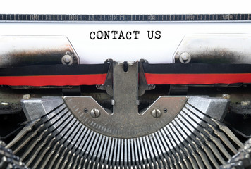 CONTACT US typed words on a Vintage Typewriter Conceptual