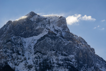 North face of the Pic de Morgon (Grand Morgon peak) in early winter morning light. Hautes-Alpes, Southern French Alps, France