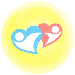 two loving hearts in a dance.