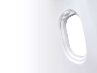 White background in window plane frame and blank space template