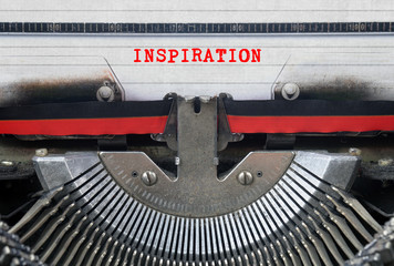 INSPIRATION Typed Words On a Vintage Typewriter Conceptual