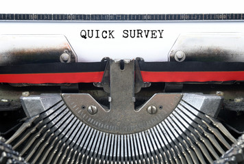 QUICK SURVEY typed words on a Vintage Typewriter Conceptual