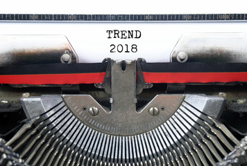 TREND 2017 typed words on a Vintage Typewriter Conceptual