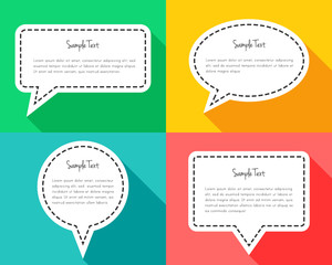 Colorful speech bubbles as templates in flat design