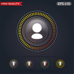 User icon. Button with user icon. Modern UI vector.