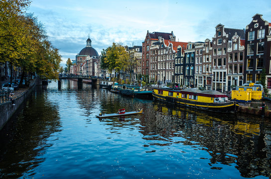 Boats in Amsterdam, Netherlands