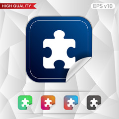 Puzzle icon. Button with puzzle icon. Modern vector.