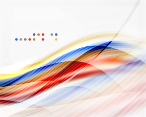 Glossy blurred shiny wave lines, colorful stripes